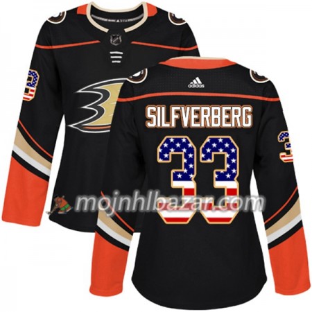 Dresovi Anaheim Ducks Jakob Silfverberg 33 Adidas 2017-2018 Crna USA Flag Fashion Authentic - Ženska